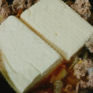 白菜　豚肉　豆腐の昆布つゆ鍋